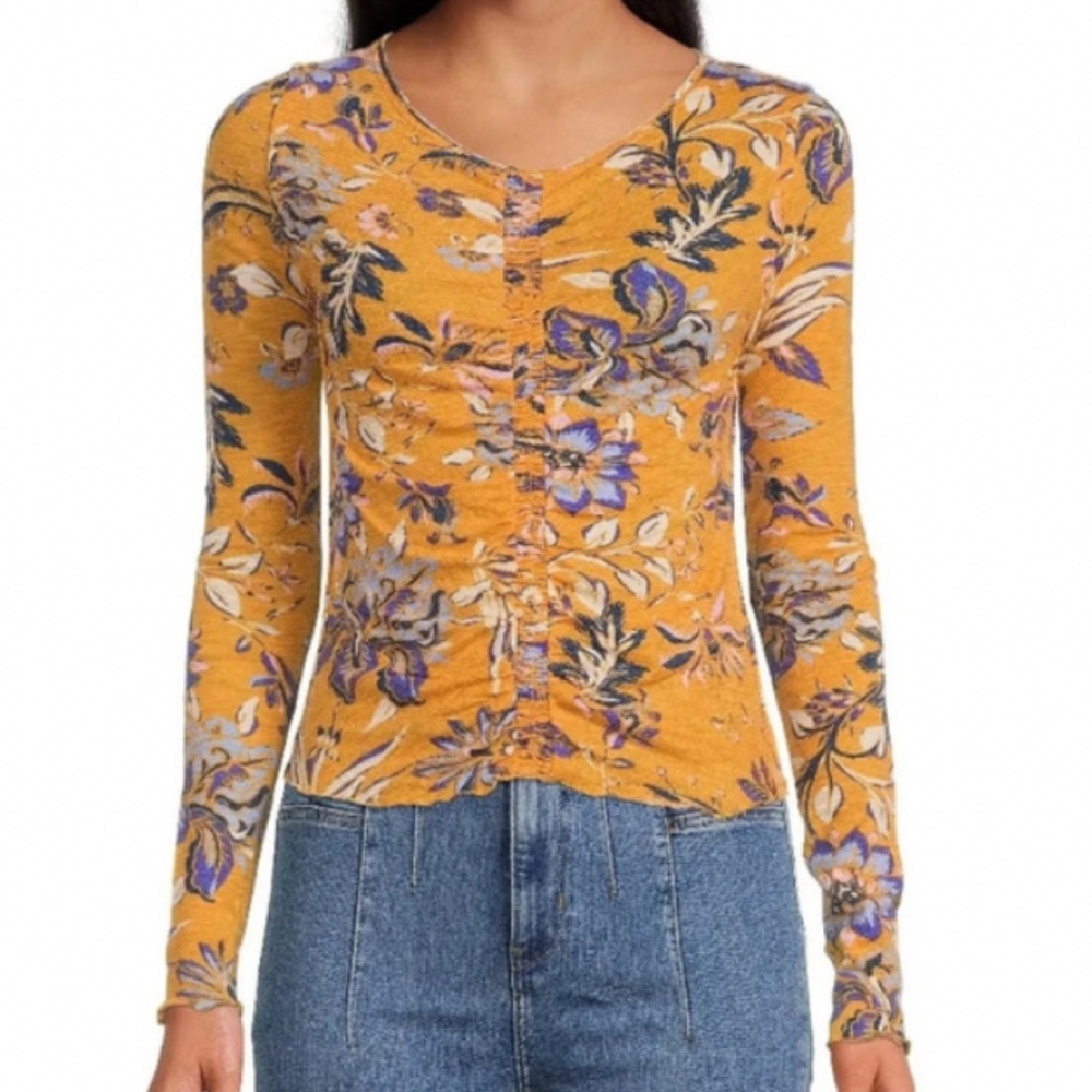 We The Free Dreamed of You Floral Long Sleeve Top NWT X-Small